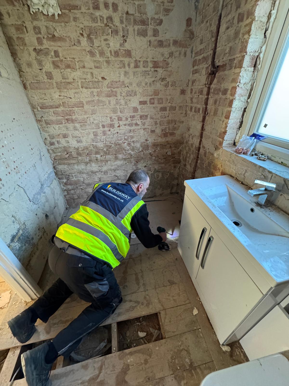 Buildaway Team Member actively constructing